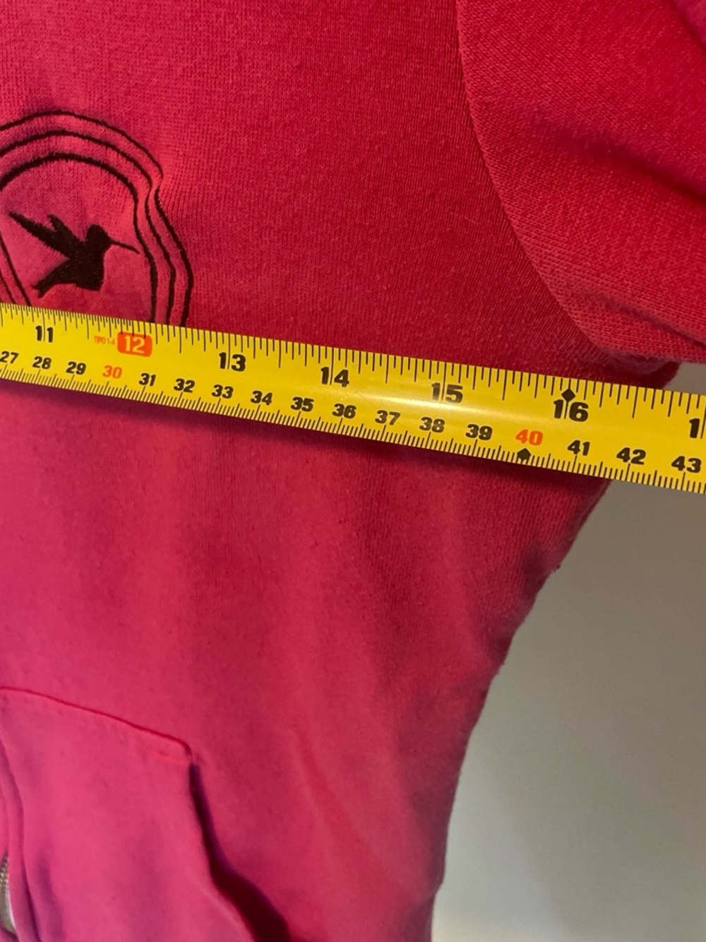 Pink Zip-Up Hoodie Sweatshirt with Bird Emblem - Picture 5 of 6